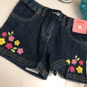 Vintage Gymboree Floral denim shorts